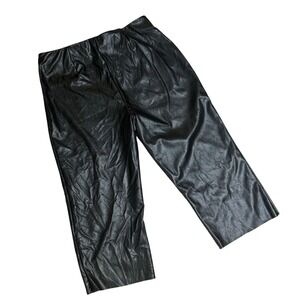 Peter‎ Som Collective Faux Leather Pants Women's 14 Black Cropped Straight EUC